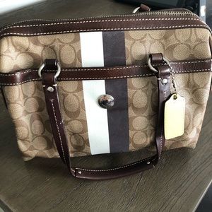 Coach Satchel- Brown & Silver hardware